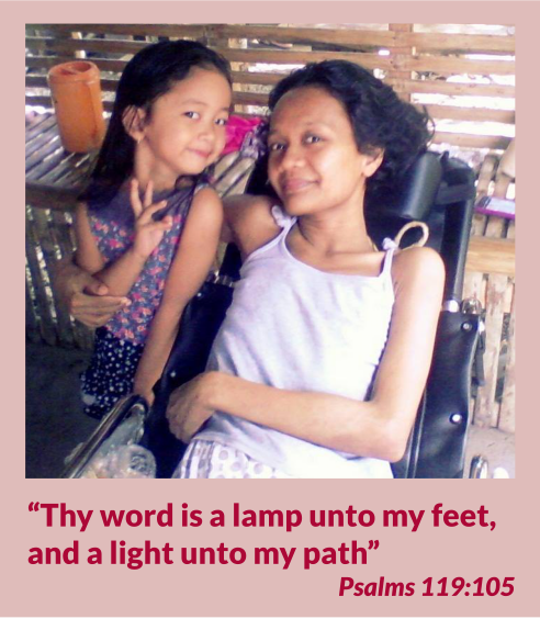 Me and my daughter. Her presence beside me gives me strength to go on and not to give up, bundled in my faith in God's promise of turning impossibilities into assured possibilities.