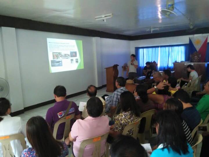 Mines and Geosciences Bureau (MGB) MIMAROPA conducts Geohazard Informaton Education Campaign in Alcantara attended by all barangay captains and members of BDRRMC and MDRRMC. (Photo provided by Nonong Marcelo)